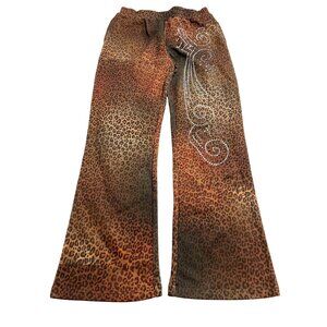 Praying Cheetah Rhinestone Lounge Pants in Brown